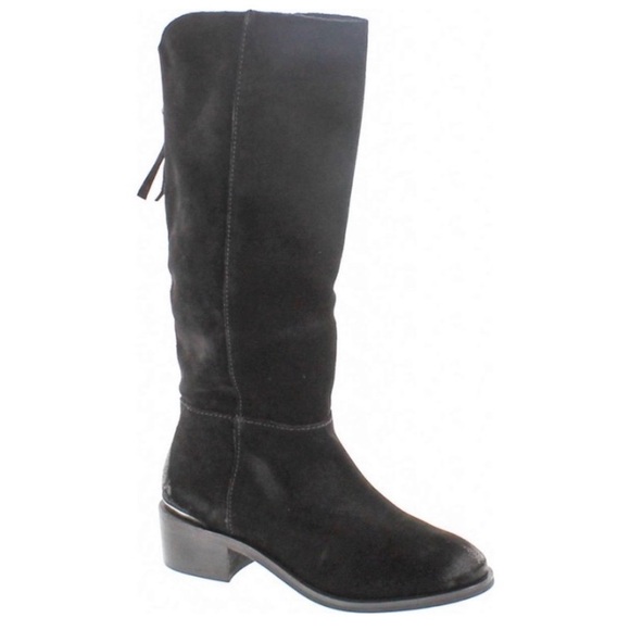 - Naughty Monkey Black Stride Chelsea Suede Leather High Rider Burnished Boot - Picture 1 of 14